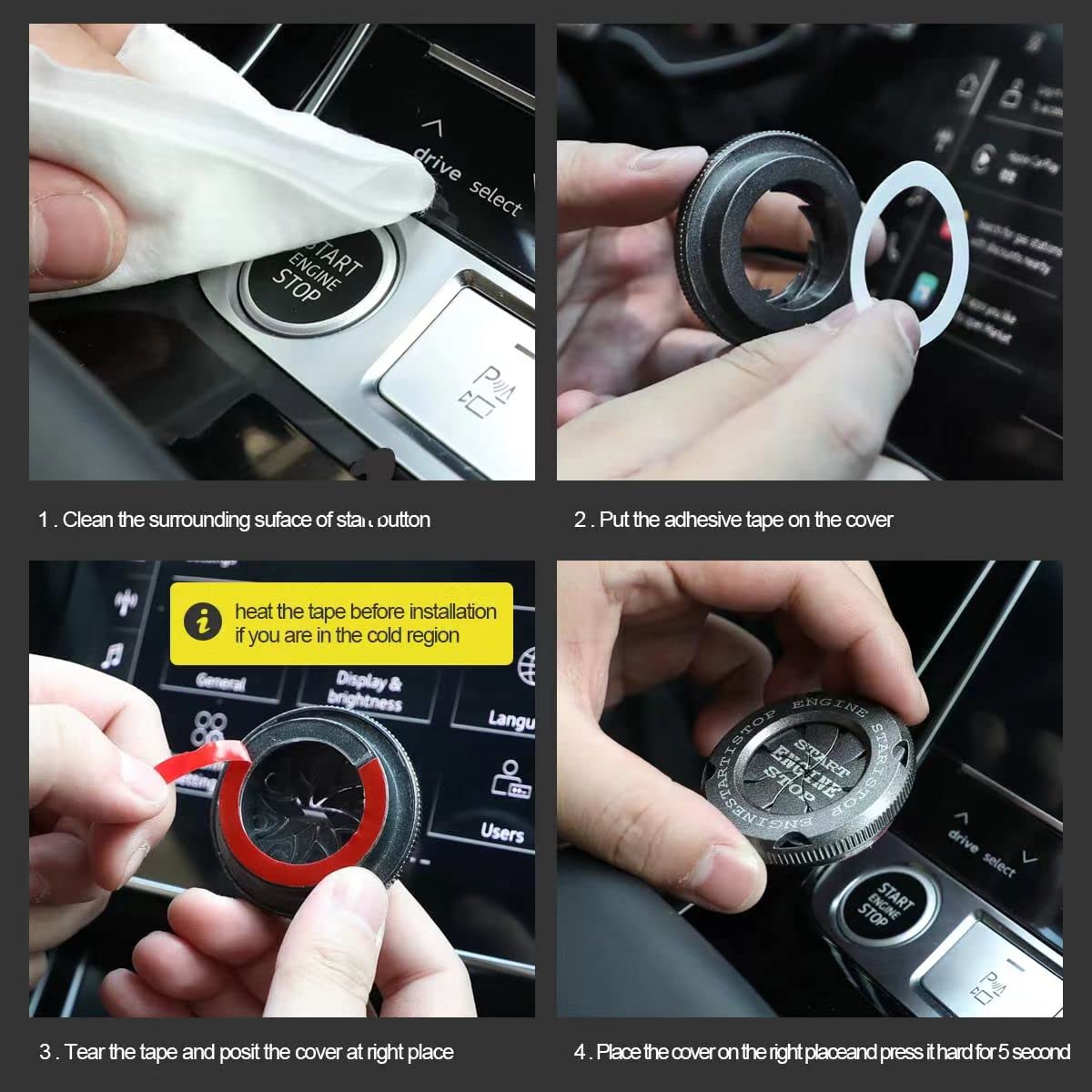 IgnisGuard: Engine Start/Stop Button Cover | Rotary Zinc Alloy Ignition Protector for Cars & Bikes