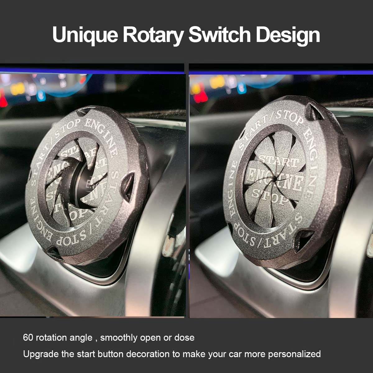 IgnisGuard: Engine Start/Stop Button Cover | Rotary Zinc Alloy Ignition Protector for Cars & Bikes